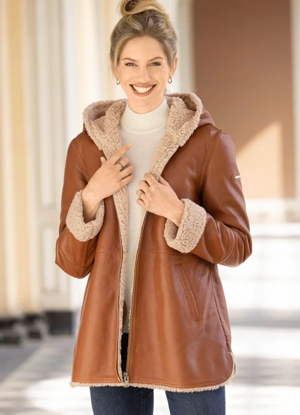 Damen Mona Lederjacken<Lederjacke von „Cabrini“