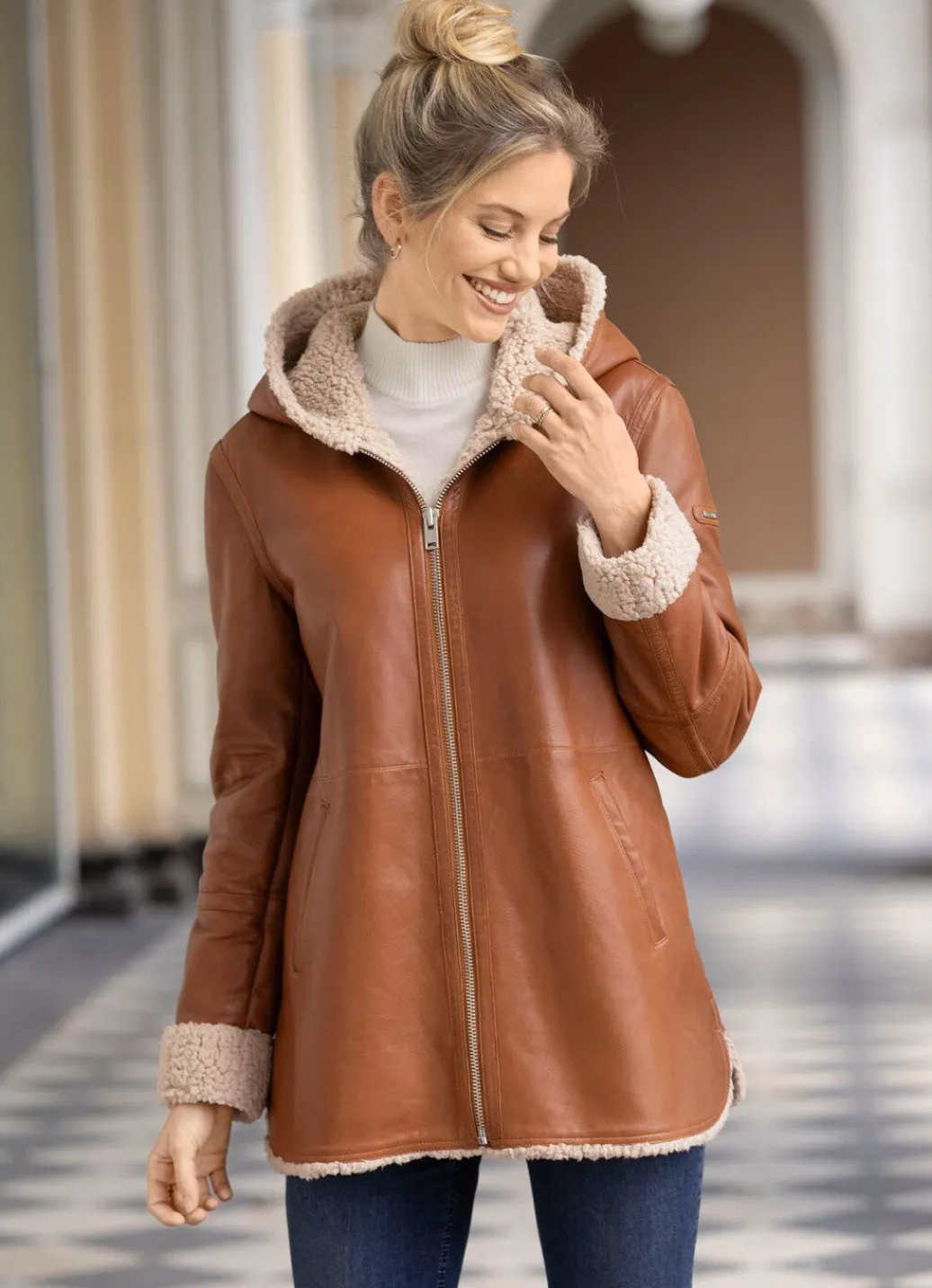 Damen Mona Lederjacken<Lederjacke von „Cabrini“