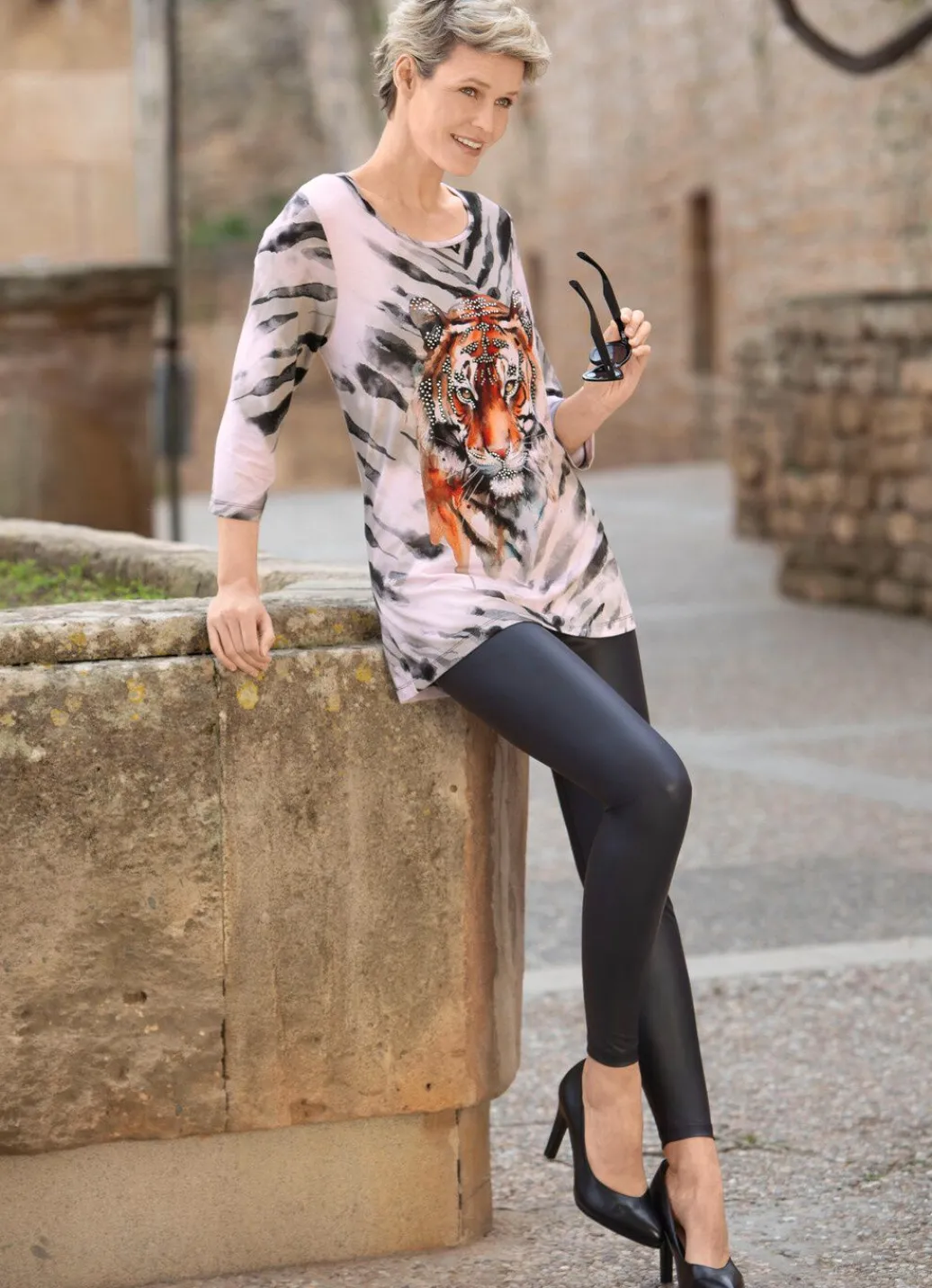 Damen Mona Schlupfhosen|Leggings<Leggings in feiner Glanz-Optik