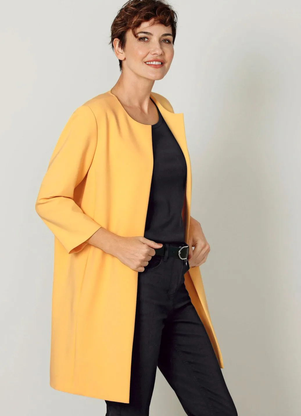 Damen Mona Blazer<Longblazer mit Taschen