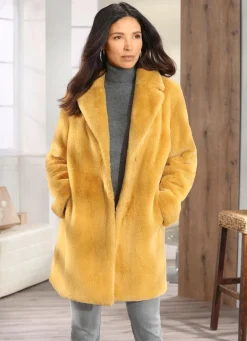 Damen Mona Kunstpelzjacken<Longjacke aus kuschelweichem Kunstpelz