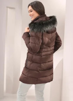 Damen Mona Winterjacken<Longjacke mit abnehmbarem Kunstpelz-Besatz
