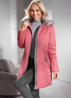 Damen Mona Winterjacken<Longjacke mit abnehmbarem Kunstpelz-Besatz