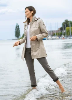 Damen Mona Übergangsjacken<Longjacke mit abnehmbarer Kapuze