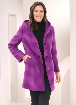 Damen Mona Wolljacken<Longjacke mit Knopfleiste