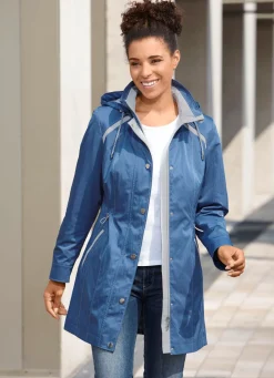 Damen Mona Übergangsjacken<Longjacke mit krempelbaren Ärmeln