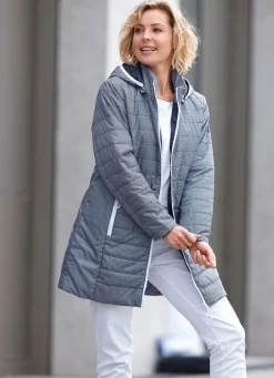 Damen Mona Übergangsjacken<Longjacke mit Minimaldessin