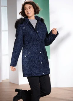 Damen Mona Winterjacken<Longjacke mit Raubtierfell-Dessin