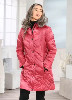 Damen Mona Winterjacken<Longjacke mit umschlagbaren Ärmeln in Kontrast