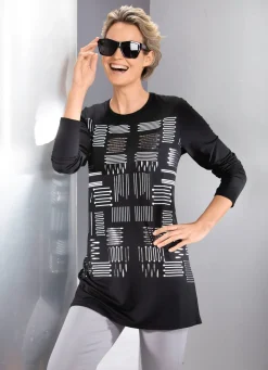 Discount Longshirt mit kontrastfarbenem Druck Damen Longshirts