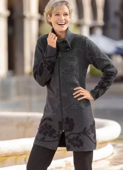 Best Long-Strickjacke mit Cloqué-Effekten Damen Strickjacken