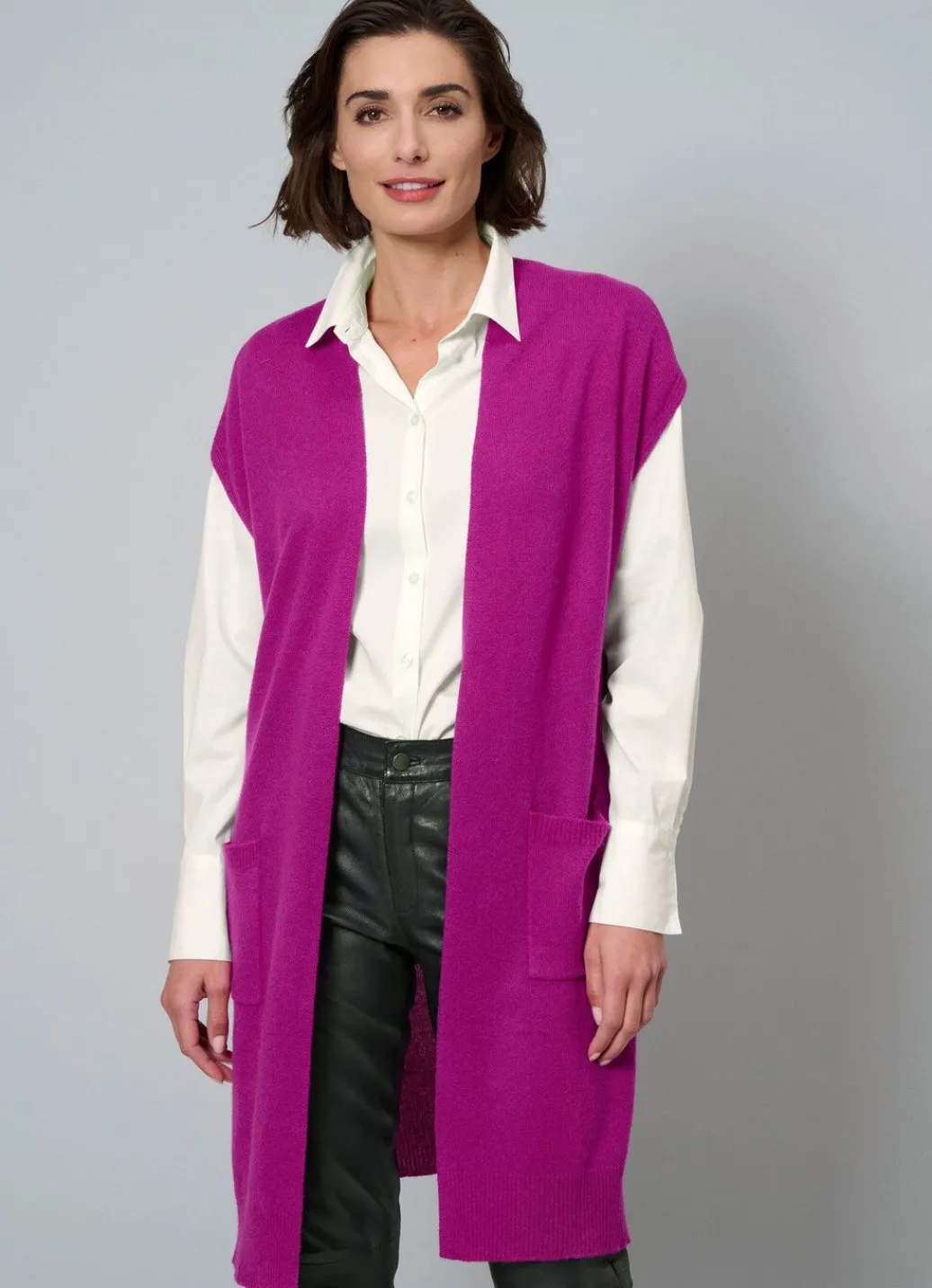 Discount Long-Strickweste aus Kaschmir Damen Strickwesten|Basics
