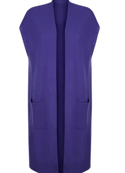 Outlet Long-Strickweste aus Kaschmir Damen Strickwesten|Basics
