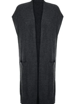 Long-Strickweste aus Kaschmir Damen Strickwesten|Basics