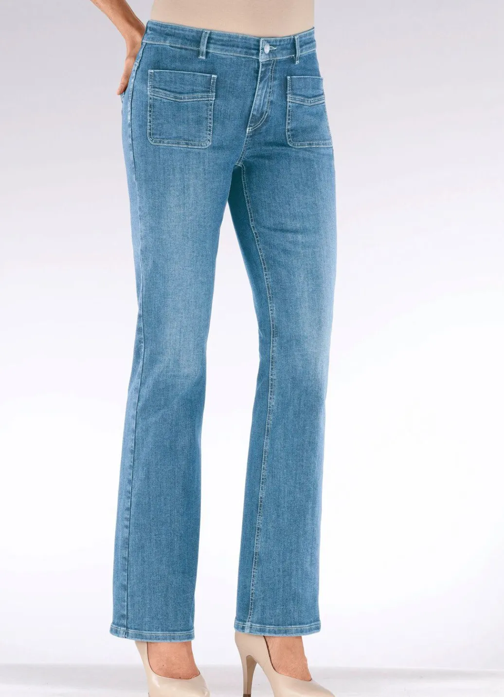 Damen Mona Lange Hosen|Jeans<Magic-Jeans mit ausgestellter Beinweite