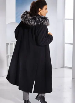 Damen Mona Wollmäntel<Mantel mit abnehmbarer Kapuze