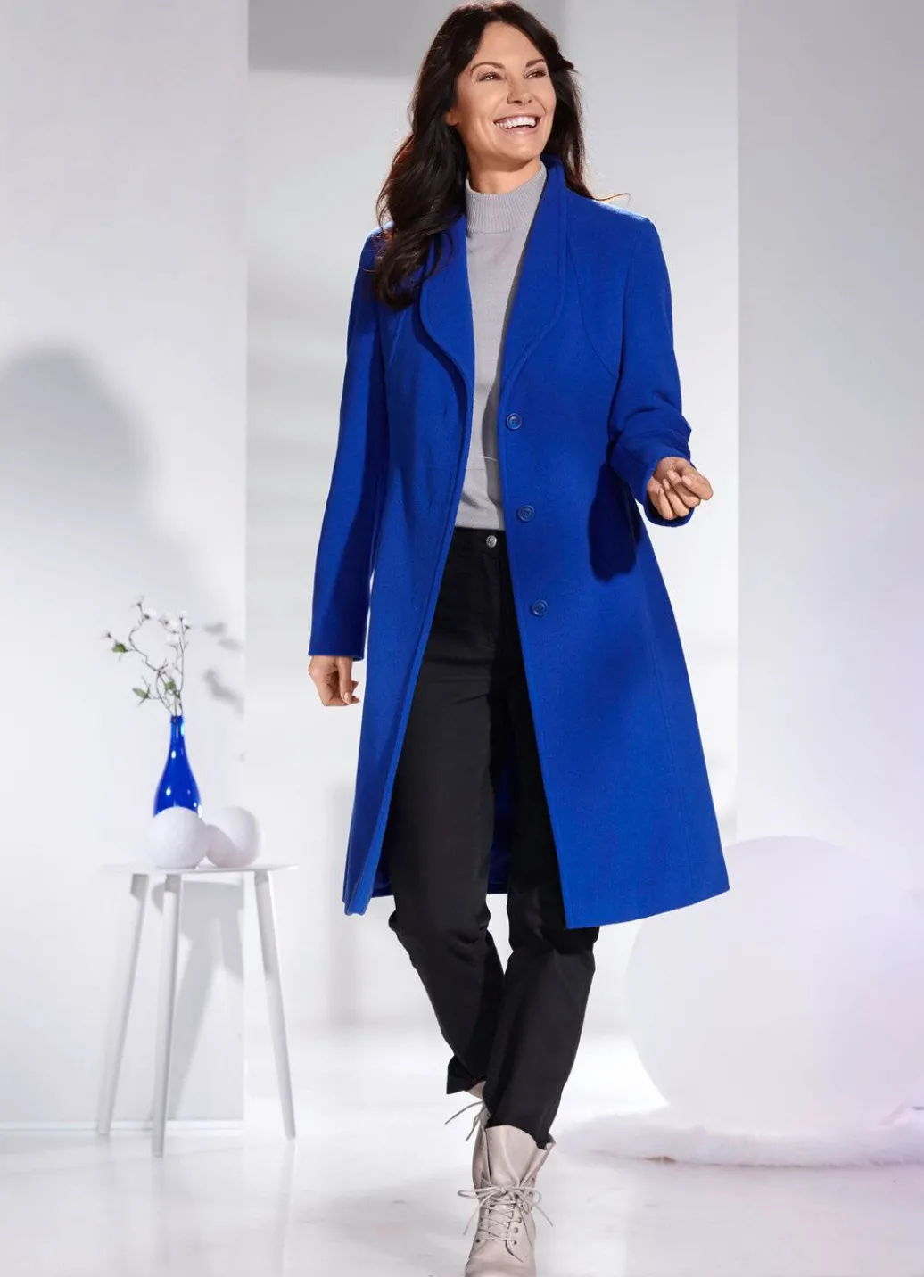 Damen Mona Wollmäntel<Mantel mit elegant verdeckter Knopfleiste