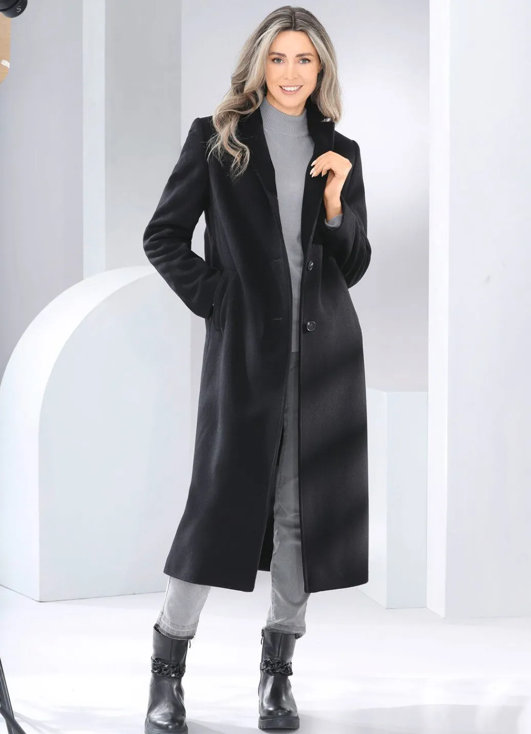 Damen Mona Wollmäntel<Mantel mit Knopfleiste