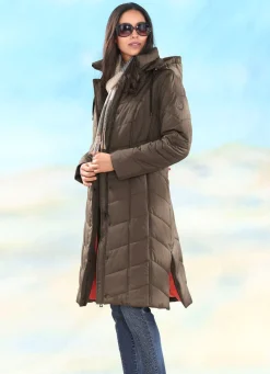 Damen Mona Wintermäntel<Mantel mit Reißverschluss-Seitenschlitzen