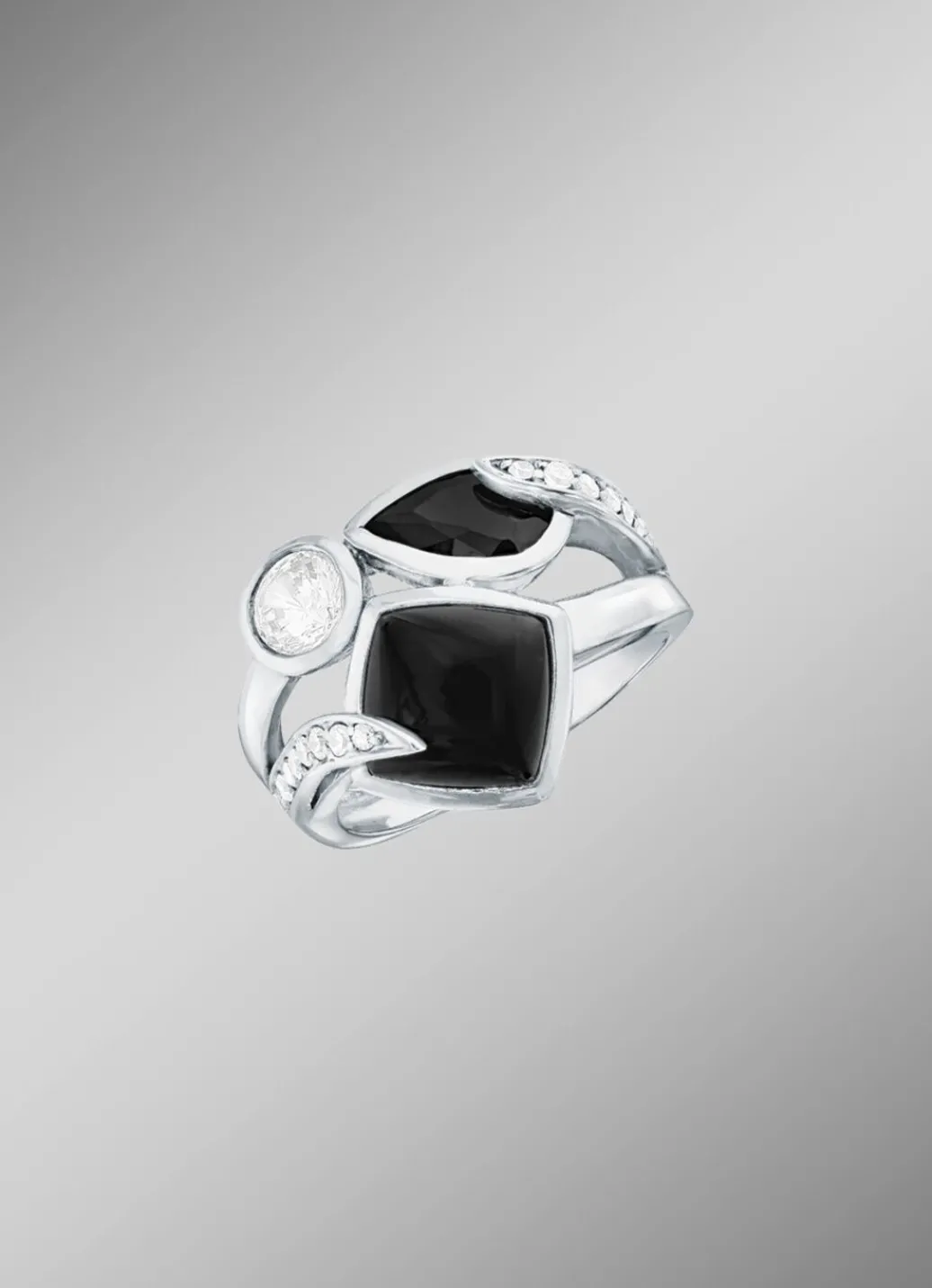Outlet Massiver Damenring mit Onyx Damen Ringe