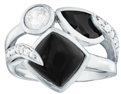 Outlet Massiver Damenring mit Onyx Damen Ringe
