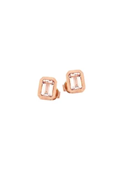 Damen Mona Ohrschmuck<Mattierte Ohrstecker mit echt Morganit