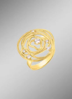 Discount Mattierter Damenring mit Zirkonia Damen Ringe