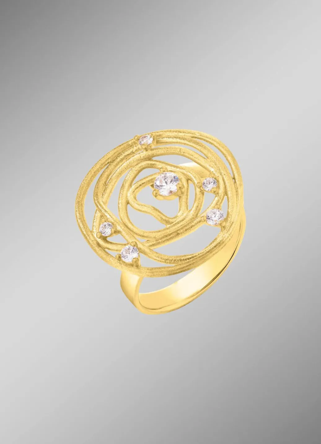 Discount Mattierter Damenring mit Zirkonia Damen Ringe