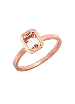 Best Mattierter Damenring mit echt Morganit Damen Ringe