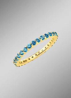 Discount Memoire-Ring aus hochwertigem Gold mit Blautopas Damen Ringe