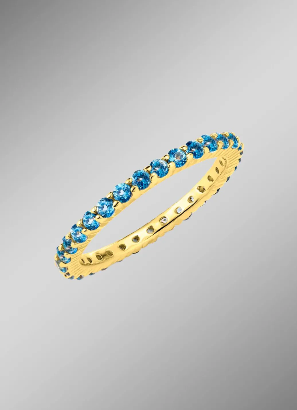 Discount Memoire-Ring aus hochwertigem Gold mit Blautopas Damen Ringe