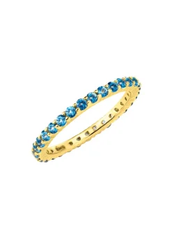 Discount Memoire-Ring aus hochwertigem Gold mit Blautopas Damen Ringe