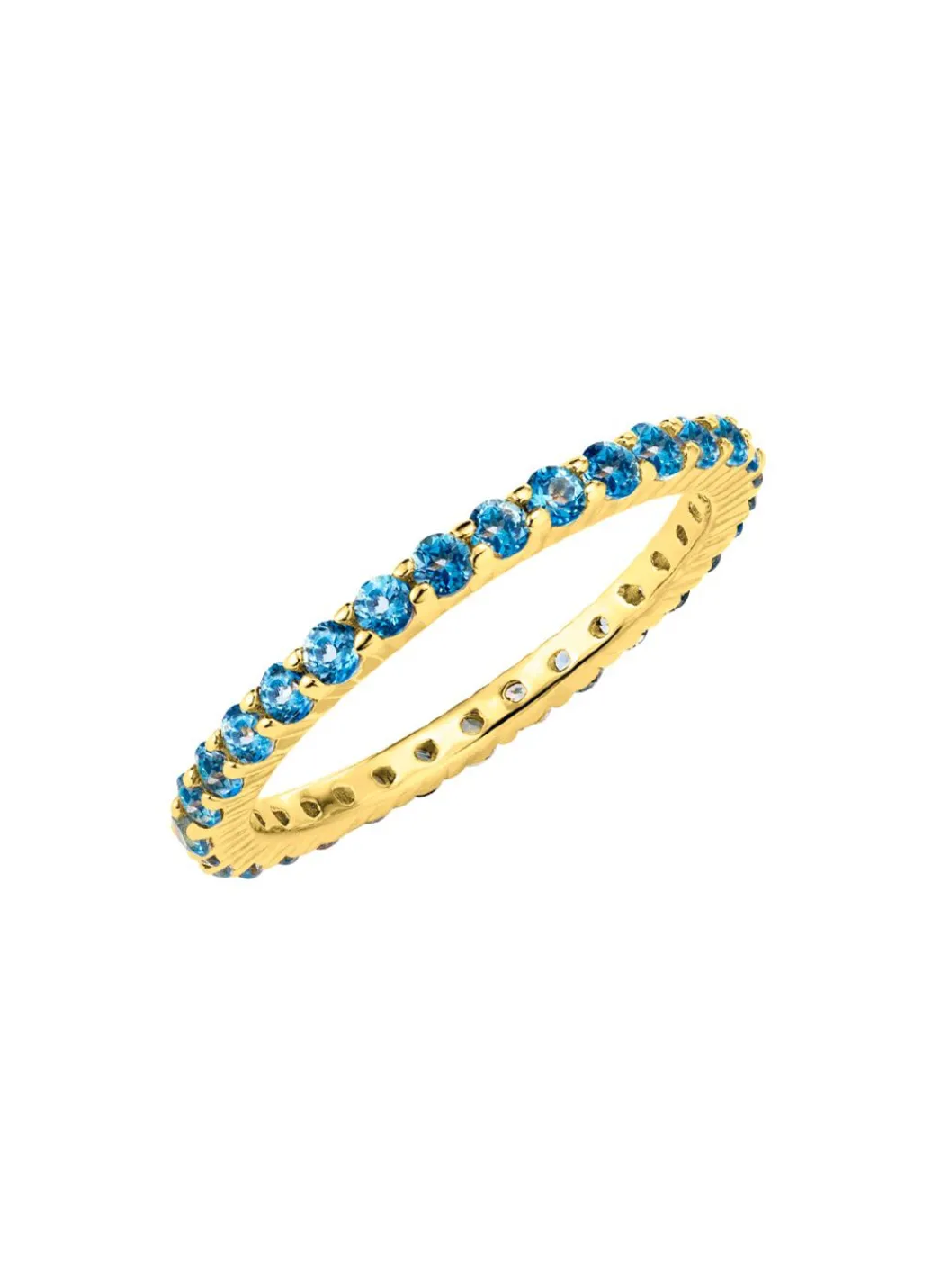 Discount Memoire-Ring aus hochwertigem Gold mit Blautopas Damen Ringe