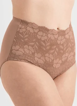 Hot Miss Mary Miederslip mit unterlegter Elastikspitze im Vorderteil Damen Slips|Miederhosen