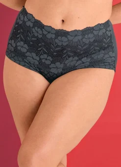 Clearance Miss Mary Miederslip mit unterlegter Elastikspitze im Vorderteil Damen Slips|Miederhosen