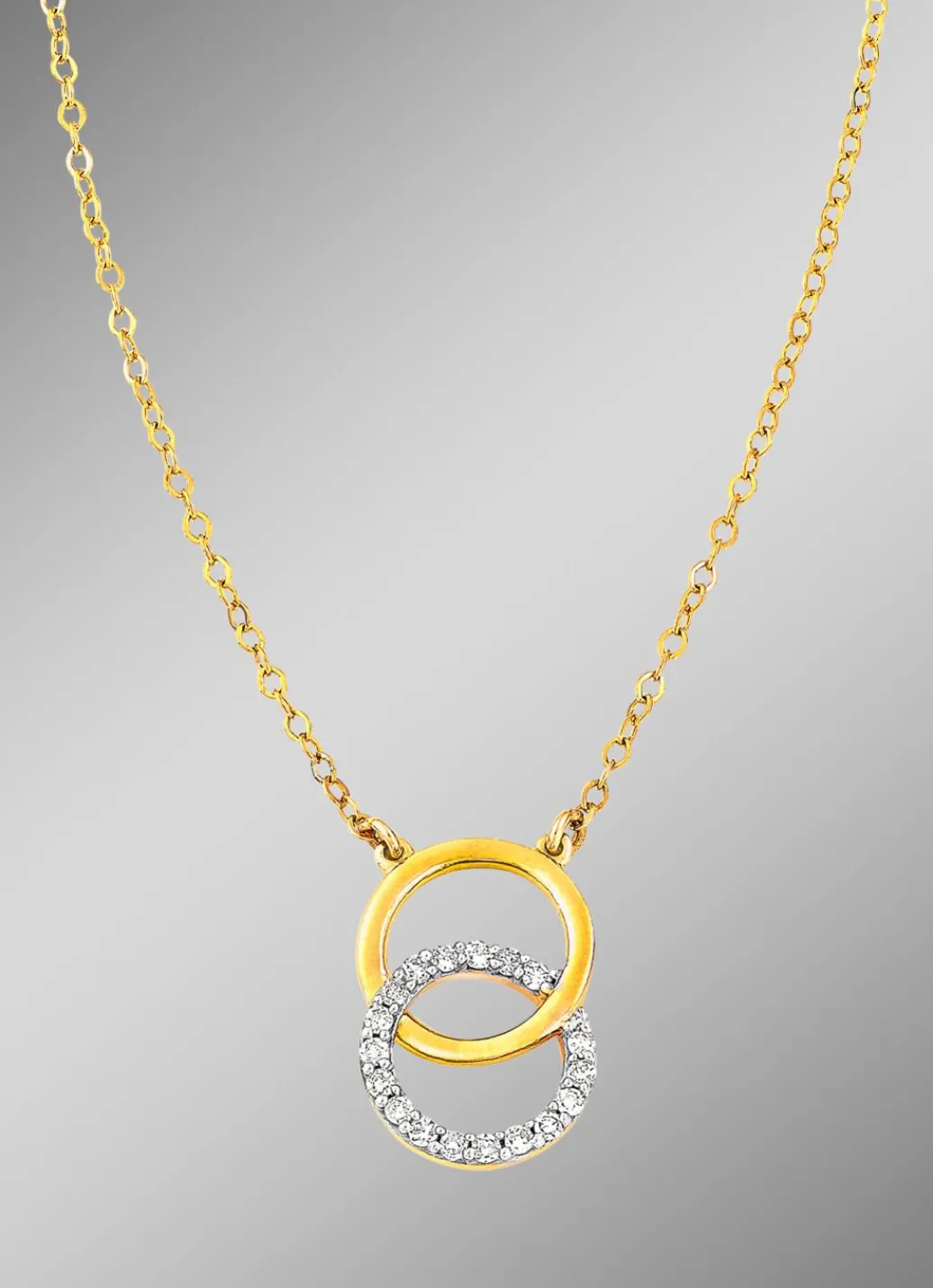 Moderne Halskette mit 18 Diamanten Damen Halsketten