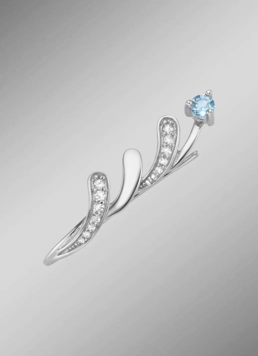 Sale Moderne Ohrhaken mit Blautopas und Zirkonia Damen Ohrschmuck