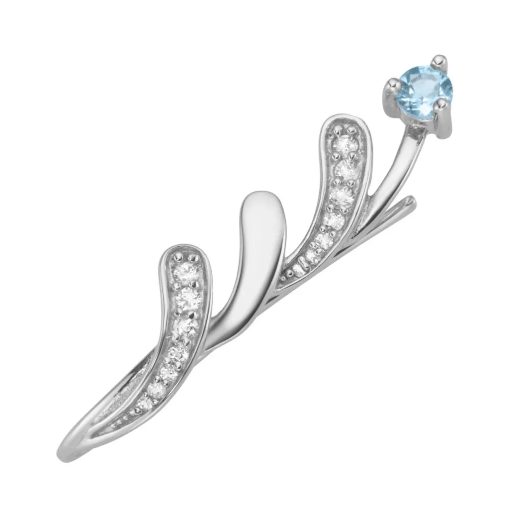 Sale Moderne Ohrhaken mit Blautopas und Zirkonia Damen Ohrschmuck
