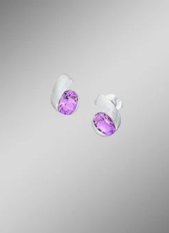 Best Moderne Ohrstecker mit echt Amethyst Damen Ohrschmuck