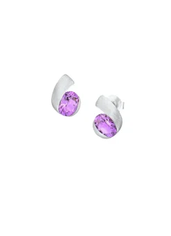 Best Moderne Ohrstecker mit echt Amethyst Damen Ohrschmuck