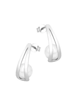 Clearance Moderne Ohrstecker mit Süßwasser-Zuchtperlen Damen Ohrschmuck