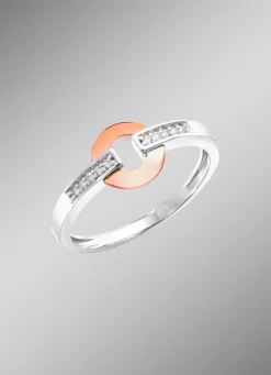Moderner Damenring in Bicolor mit 10 Brillanten Damen Ringe