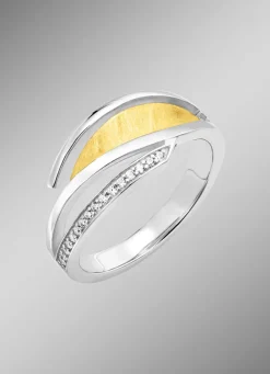 Best Moderner Damenring in Bicolor mit Zirkonia Damen Ringe