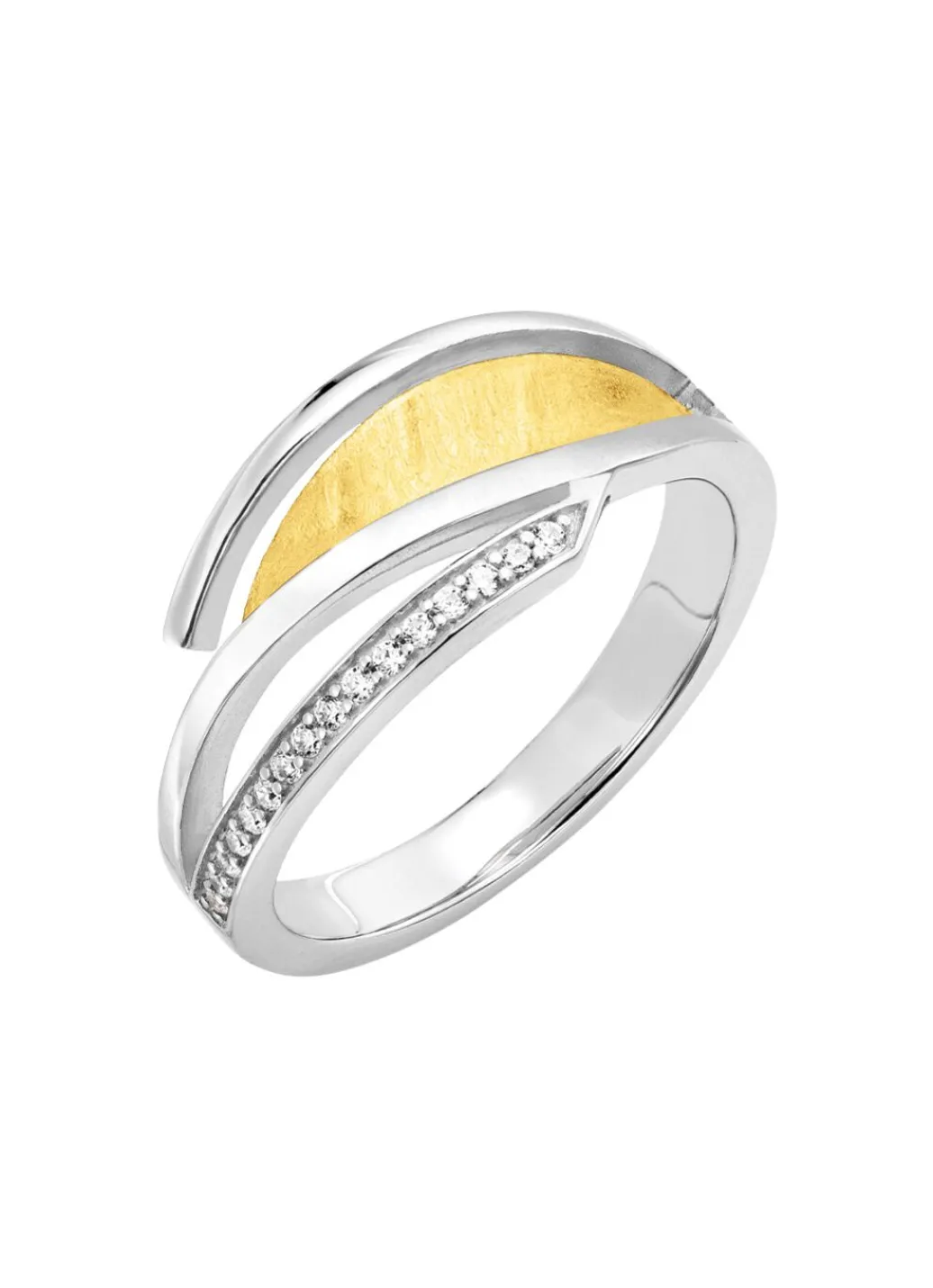 Best Moderner Damenring in Bicolor mit Zirkonia Damen Ringe