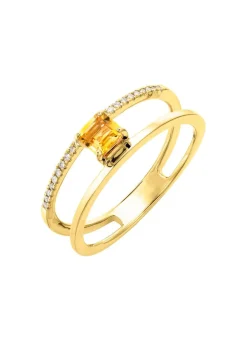 New Moderner Damenring mit Citrin und Brillanten Damen Ringe