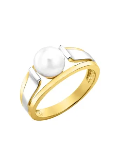 Clearance Moderner Damenring mit Süßwasser-Zuchtperle Damen Ringe