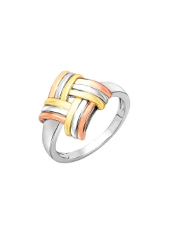Discount Modischer Knoten-Damenring in Tricolor Damen Ringe