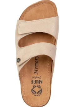 Best Mubb, bequeme Damen-Pantoletten, Weite H, mit Klettverschluss Damen Pantoletten