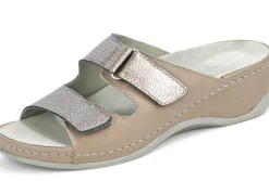 Hot Mubb Pantolette mit Leder-Memory-Fußbett Damen Pantoletten