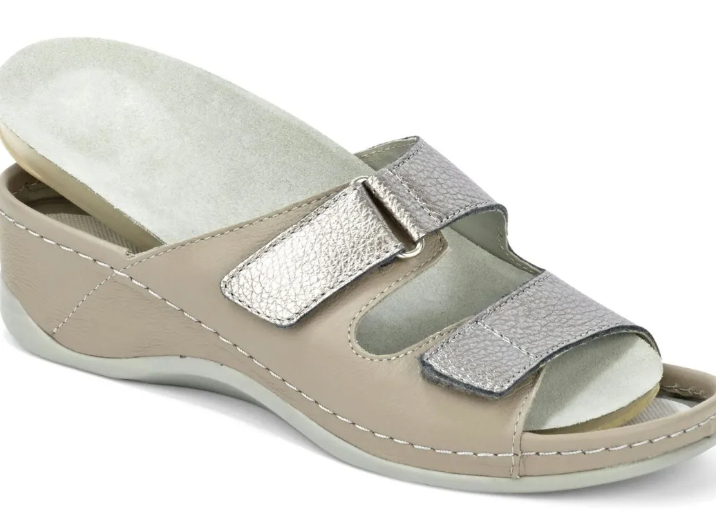 Hot Mubb Pantolette mit Leder-Memory-Fußbett Damen Pantoletten